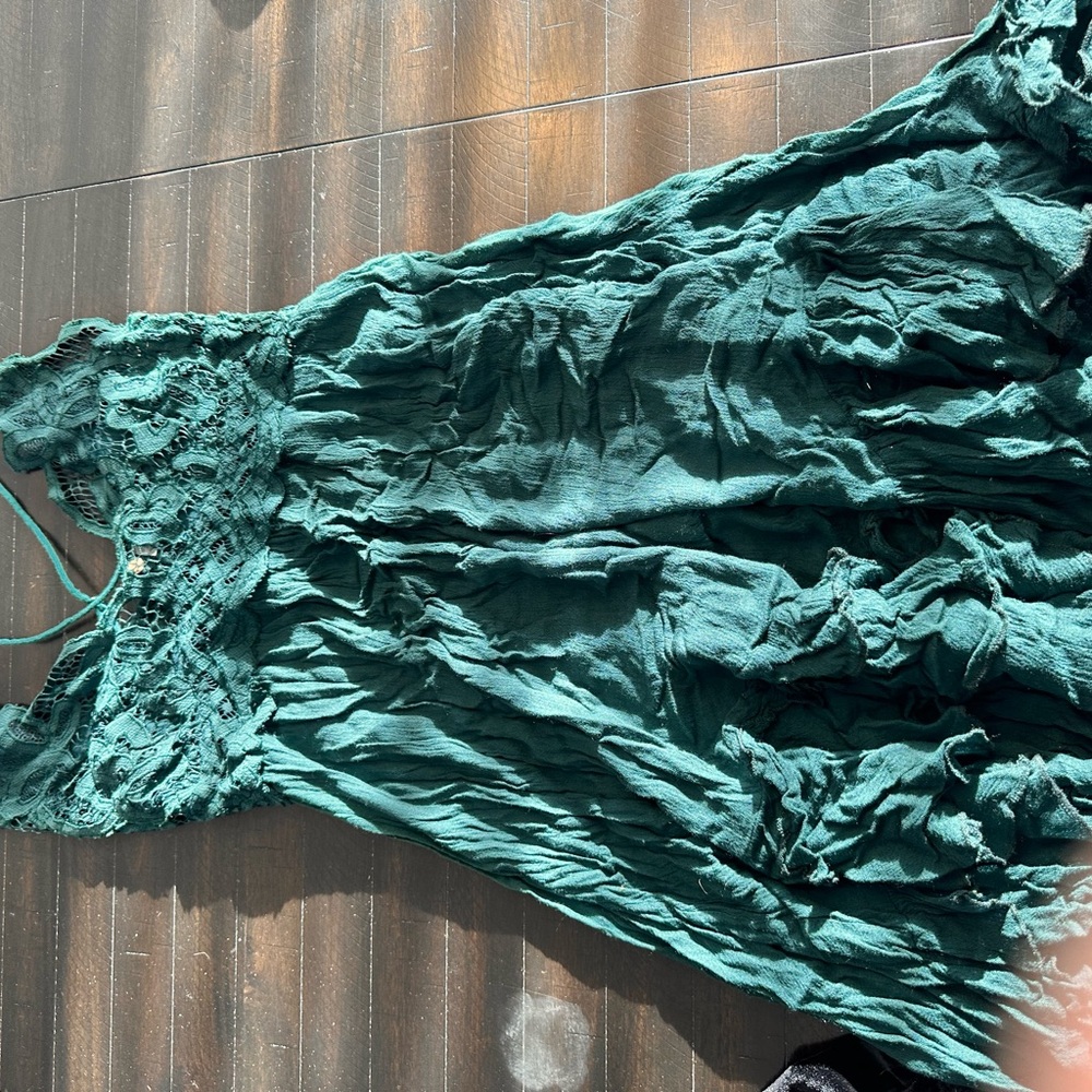 Green Lace and Ruffle Dress